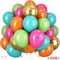 Tropical Balloons Kit, 60 PCS 12Inch Hawaiian Balloons Hot Pink Orange Teal Green Metallic Gold Colorful Balloon for Baby Shower Summer Birthday Tropical Aloha Luau Pool Party Decorations